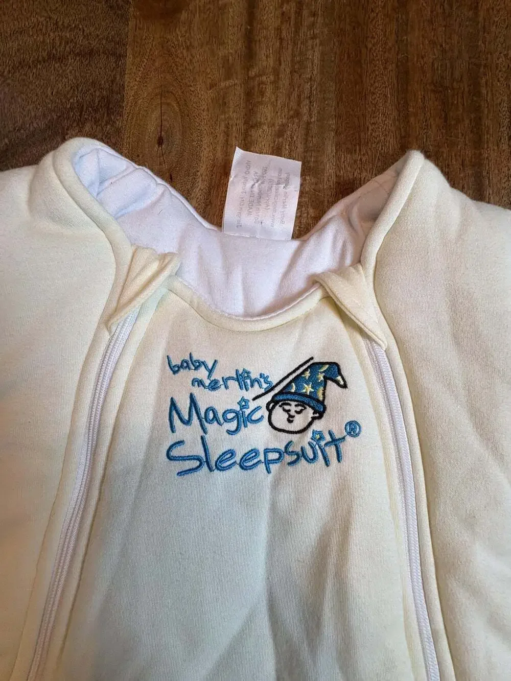 Baby Merlin's Magic Sleepsuit Baby 3-6 Months Yellow Cotton Swaddle Transition